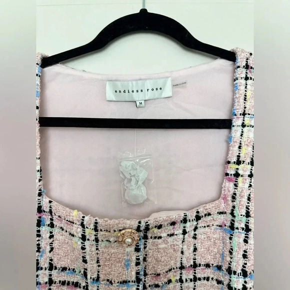 Endless Roses Plaid Tweed Mini Dress Vici & Madison NEW Size Medium - Picture 13 of 16